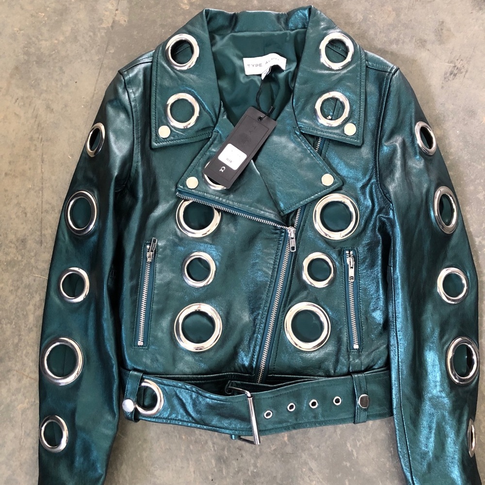 Grommet Leather Jacket
